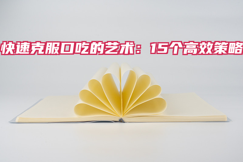 快速克服口吃的艺术：15个高效策略